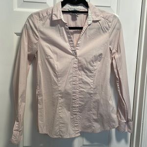 Pink collared button up blouse
